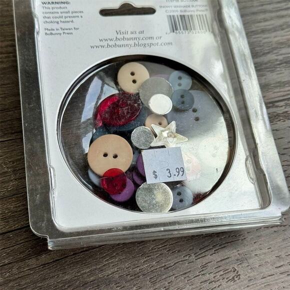 NEW Y2K Bo Bunny Buttons & Bling Embellishments Snowy Winter 35 Pcs Crafting Set - Picture 6 of 6